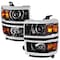 Spec-D Tuning Chevrolet Silverado Projector Headlights 2014-2015 2LHP-SIV14BK-C-GO - alternate 1